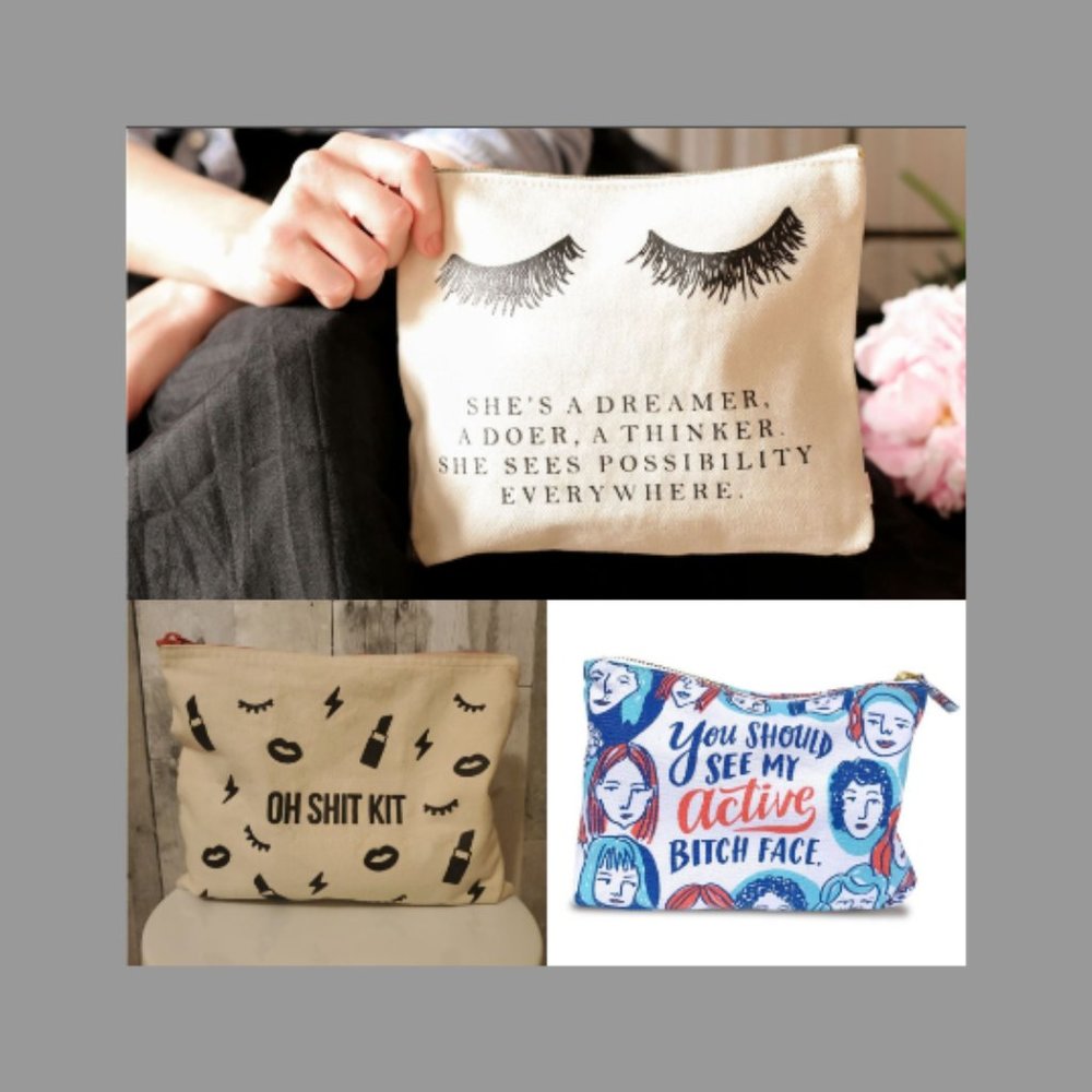 3 Makeup Pouch Bags Individual or Bundle